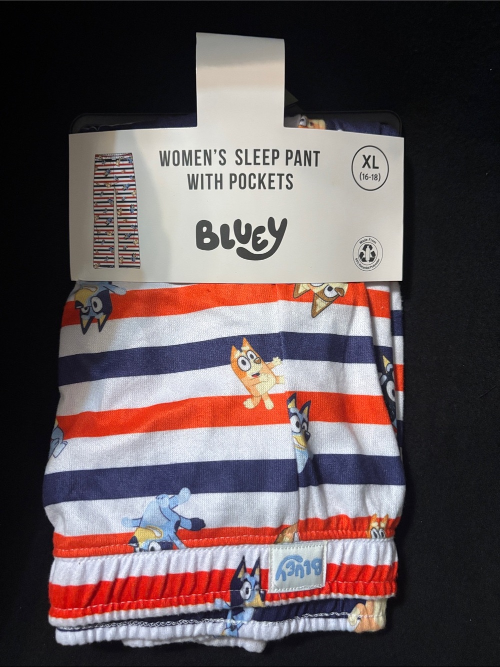 Womens sleep pant with pockets Bluey size XL